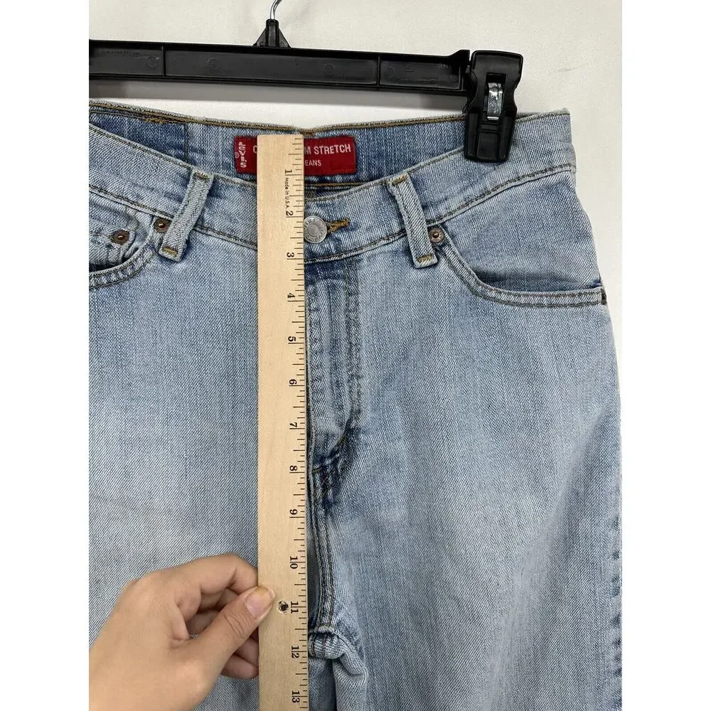 Levi's 512 High Rise Slim Fit Tapered Jeans sz 6 M Blue Denim distressed stretch